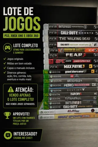 Lote de jogos: PS3, XBOX 360 e XBOX One
