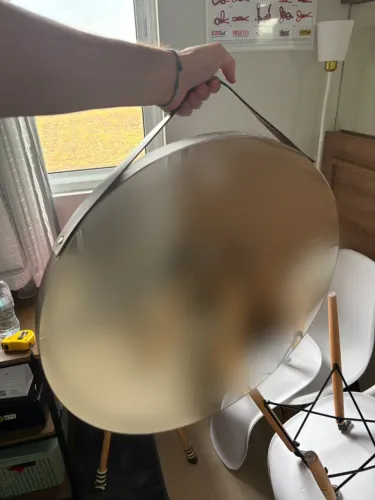 2 Espelhos Redondos 60cm Adnet com Alça de Couro