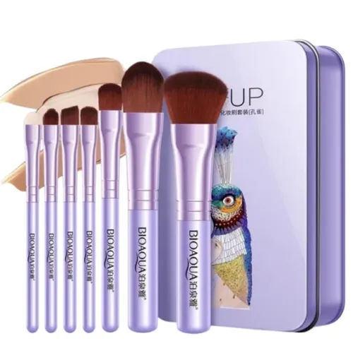 Pincel para Maquiagem kit com 7 peças + Estojo - BioAqua