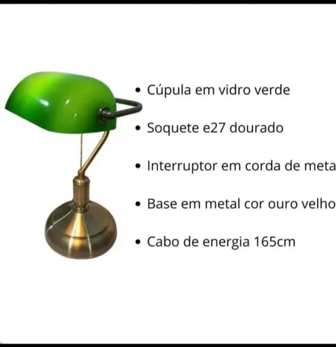 Luminárias abajur inglesa verde