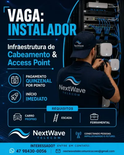 Vaga para instalador de Acess Point e infraestrutura