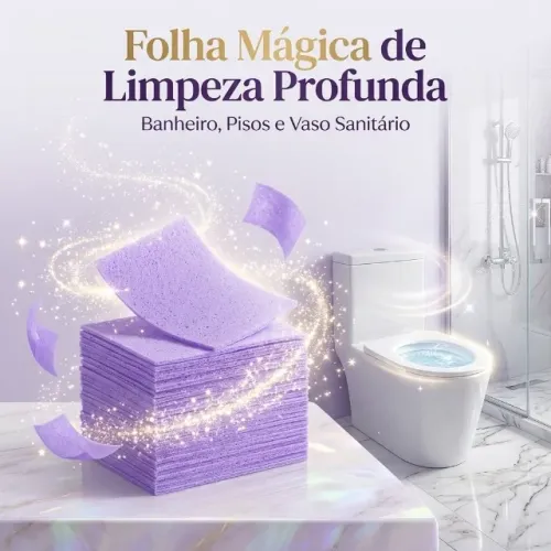 Folha Mágica de Limpeza Profunda Para Banheiro, Pisos e Vaso Sanitário Desinfetante