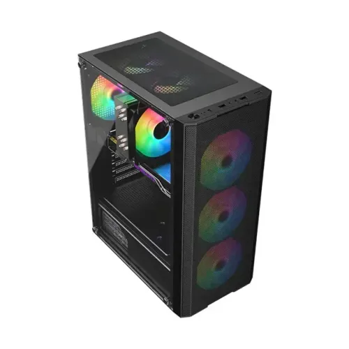 Gabinete Gamer Liketec Hurricane, Mid Tower 3x Fan Rainbow
