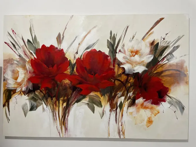 Quadro pintado em acrílico grande, tam. 120x80