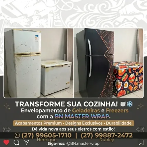 Envelopamento geladeiras freezers e fogão