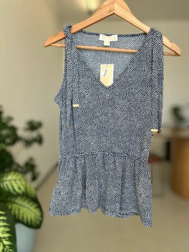 Blusa M Michael Kors Original social com Dourado Malha Fluity