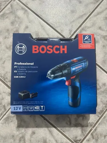 Parafusadeira Bosch GSB 120-LI + 2 Baterias + Carregador - Nova SEM USO