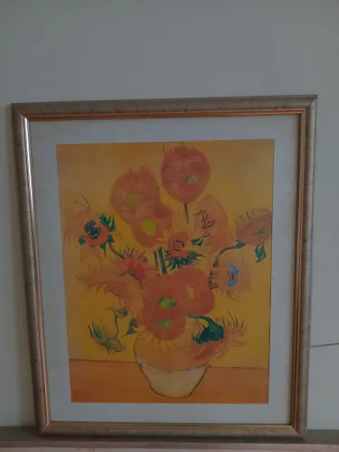 Quadro com estampa de Vaso de Flores Laranja