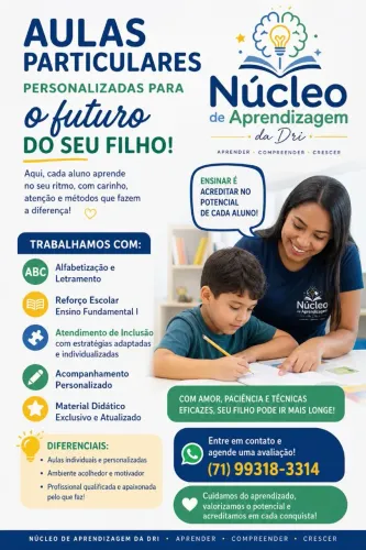 Reforço escolar /aulas particulares/alfabetização/eja
