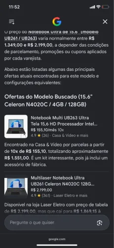 notebook ultra 15.6 pol celeron n4020c 128gb windows 11 home 4gb ram