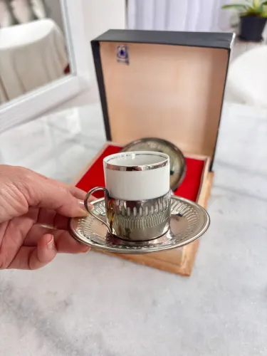 Conjunto de 2 xícaras bellini em prata 