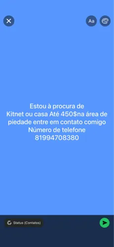 Estou à procura de casa em piedade quem souber entre em contato *80