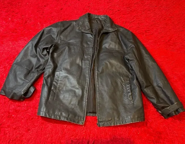 jaqueta de couro legítimo vintage