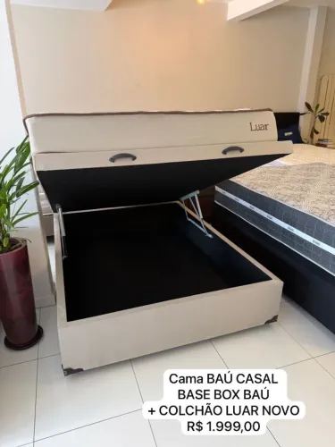 Cama box CASAL BAÚ COM COLCHÃO CASAL - Entrega GRÁTIS! 