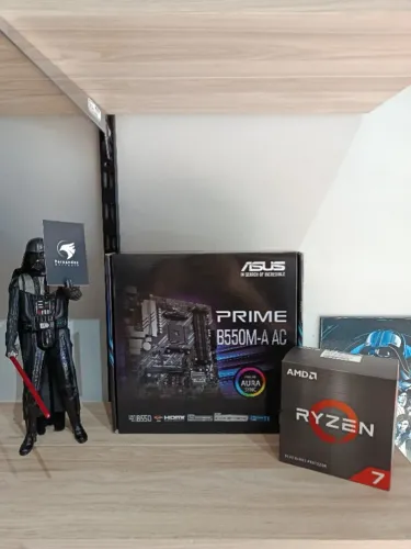 Kit Upgrade | ryzen 7 5700X + Placa Mãe ASUS PRIME B550M-A AC Wi-fi + Adicional 16GB RAM