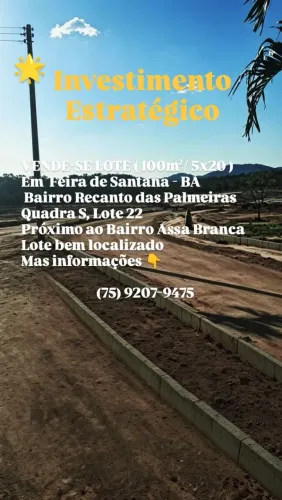 VENDE-SE LOTE ( 100m²/ 5x20 )