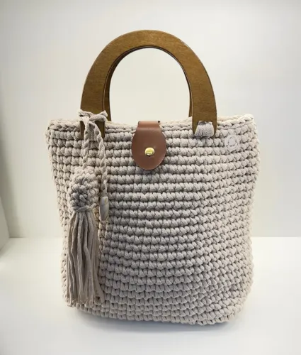 Bolsa Artesanal Fio Náutico Off White Bege Linda