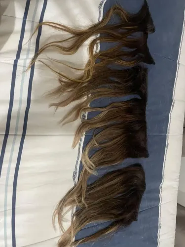 Aplique tela morena iluminado cabelo humano 40cm