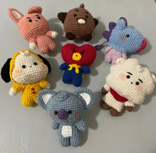 BT21 Amigurumi - 7 bonecos em crochê encomenda