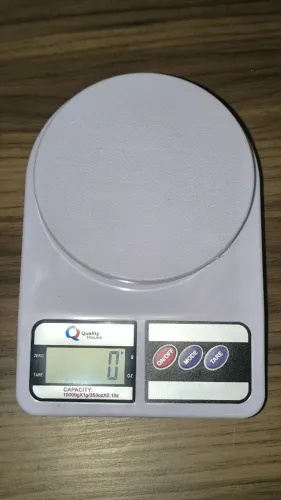 Balanca Digital De Cozinha Alimentos Alta Precisão Até 10 Kg Cor Branco Quality House