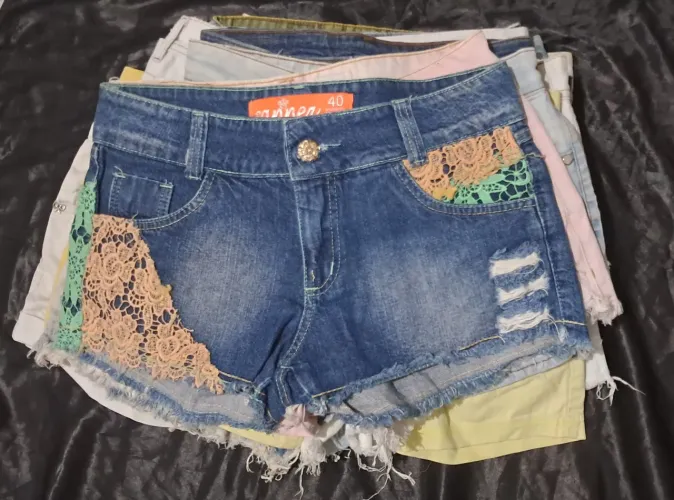 Lote de saia e short jeans 20 peças messejana Fortaleza Ceara Natal bazar roupa promoção