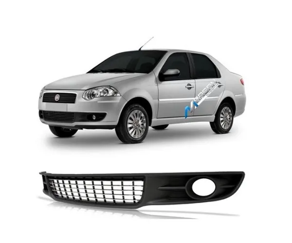 Moldura Grade Parachoque central Fiat Palio Siena 2008/2011 com milha YU