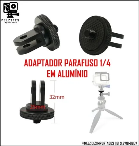 Adaptador Parafuso 1/4 em Alumínio