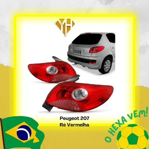 Lanterna Traseira Peugeot 207 Hatch Ré Vermelha Tyc Ano:2012/2018