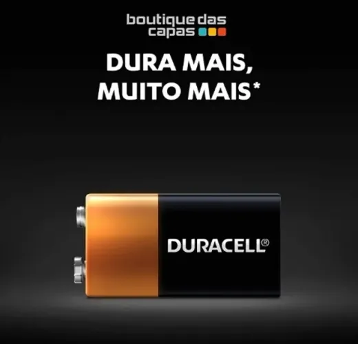 Bateria pilha alcalina 9V Duracell MN1604B1 lanterna maquina digital brinquedo
