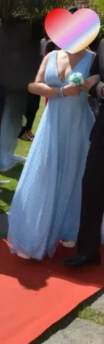 Vestido de festa azul serenity