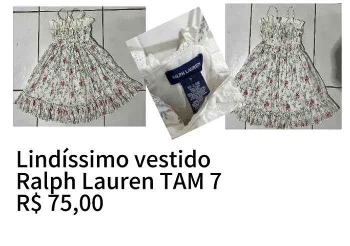 Vestido Ralph Lauren Tam 7  importado EUA