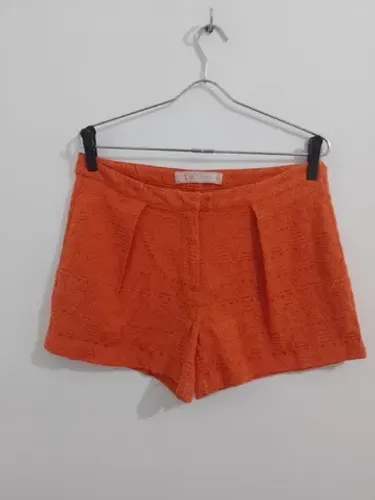 shortinho feminino alfaiataria laranja