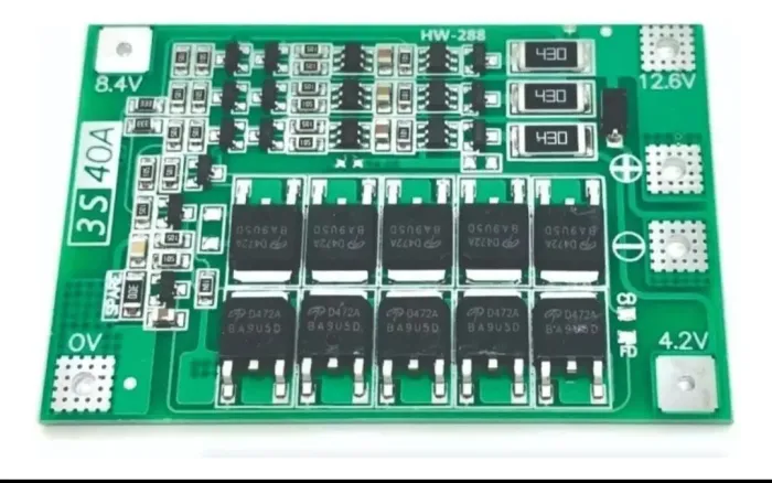 Placa de Proteção BMS 3S 40A para Bateria de Li-ion