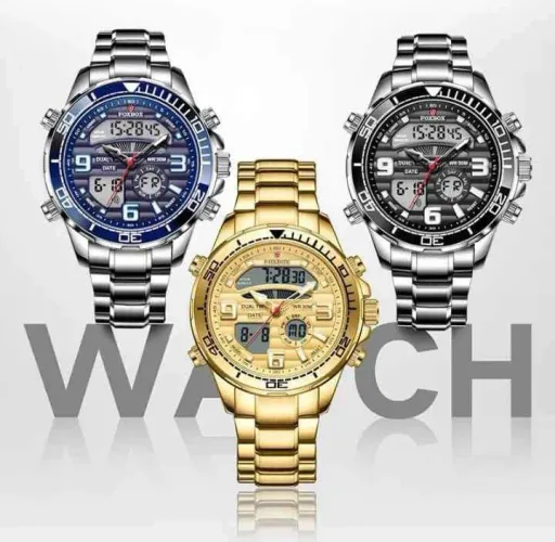 Relógios fox box duplo display aprova de água