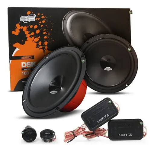 Kit Alto Falante 2 Vias 160w 6pol Hertz Dsk165.3 Som Premium