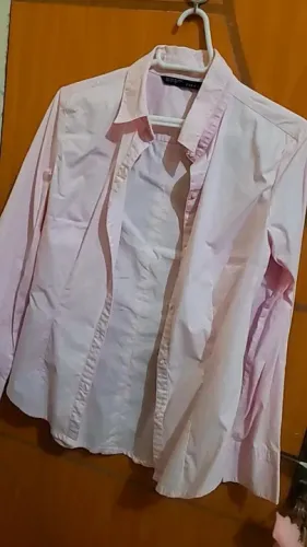 Camisa Social Feminina Rosa Claro