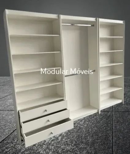Estante Prateleira com Gavetas Cabideiro Duplo Prateleira 220 Altura