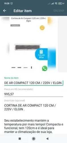 Ar compact 120 cm / 220 v / Elgin .