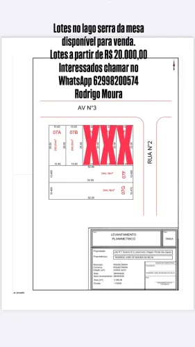 Lote a venda lago serra da mesa, lotes Apartir de 260 m2