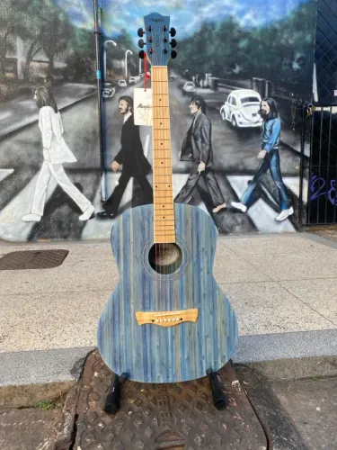 Violão Eletrico Tagima Memphis Soli Naturale Bambu Tbls Azul