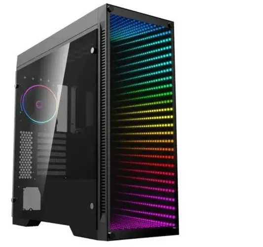 Gabinete Gamer Gamemax INFINIT M908-tr Rgb Rainbow Black Preto