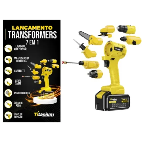 FERRAMENTA MULTIFUNCIONAL À BATERIA 7 EM 1 TRANSFORMERS TITANIUM