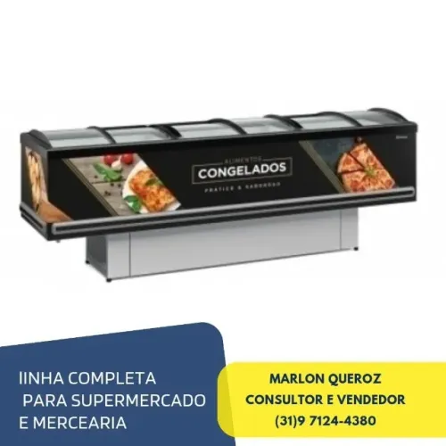 Ilha para congelados 2,9M Gelopar Preta