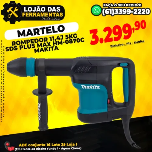 Martelo Rompedor 11,4J 5Kg Sds Plus Max Hm-0870c Makita