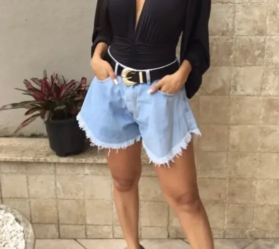 Short feminino jeans