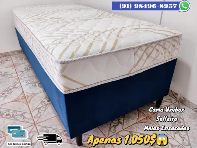 CAMA DE SOLTEIRO UNIBOX MOLAS ENSACADAS 