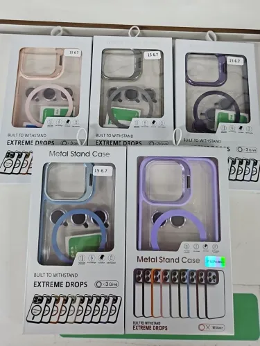 Capa de iphone Magsafe com suporte de Metal.