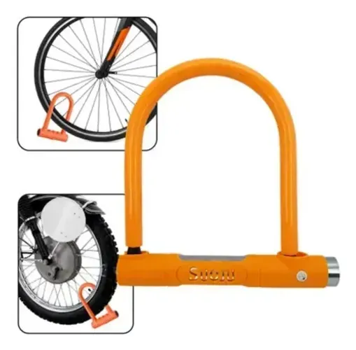 Cadeado Trava U-lock Aço Reforçado Bicicleta Moto St-636