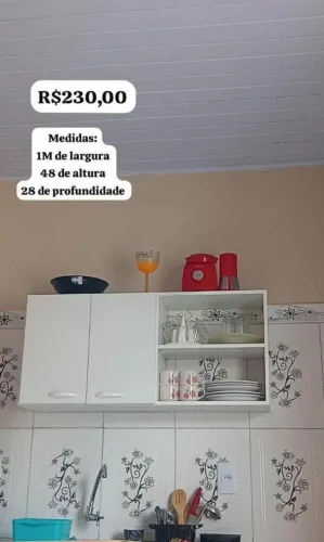 Armário de Cozinha Branco 1M x 48cm x 28cm