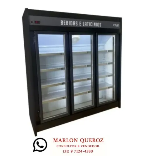 Auto Serviço Refrigerador 3 portas Polar Preto